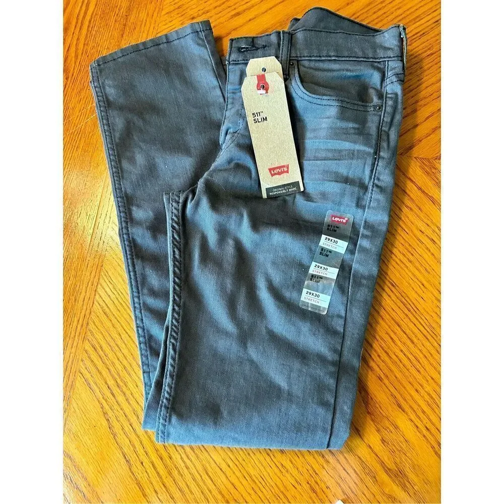 Levi's Men's 511 Slim Stretch Fit Jeans - New Olive Khaki - 29W x 32L NWT - Picture 6 of 10